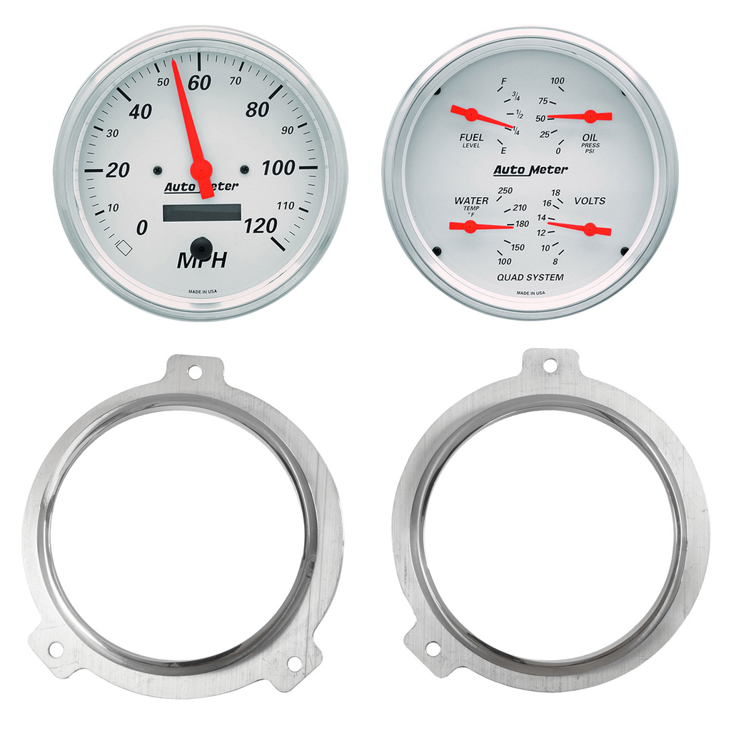 2 Gauge Direct Fit Dash Kit, Chevy Car 51-52, 2 Gauge,  Arctic White