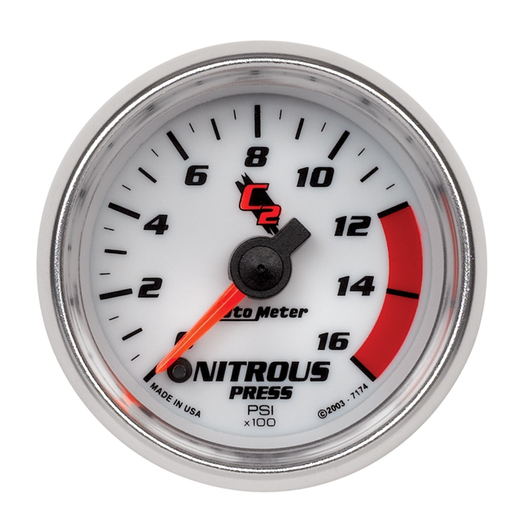 2-1/16" Nitrous Pressure, 0-1600 Psi, C2