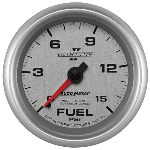 2-5/8" Fuel Pressure, 0-15 Psi, Ultra-Lite Ii