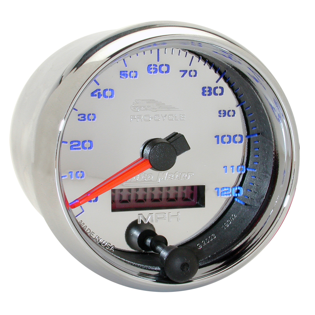 2-5/8" Speedometer, 0-120 Mph, Chrome, Pro-Cycle