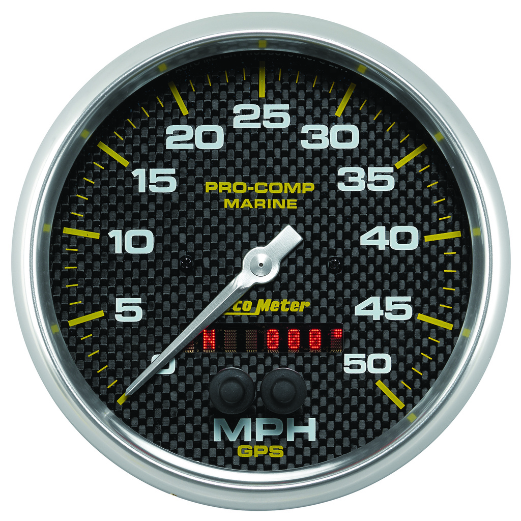 5" Gps Speedometer, 0-50 Mph, Marine Carbon Fiber