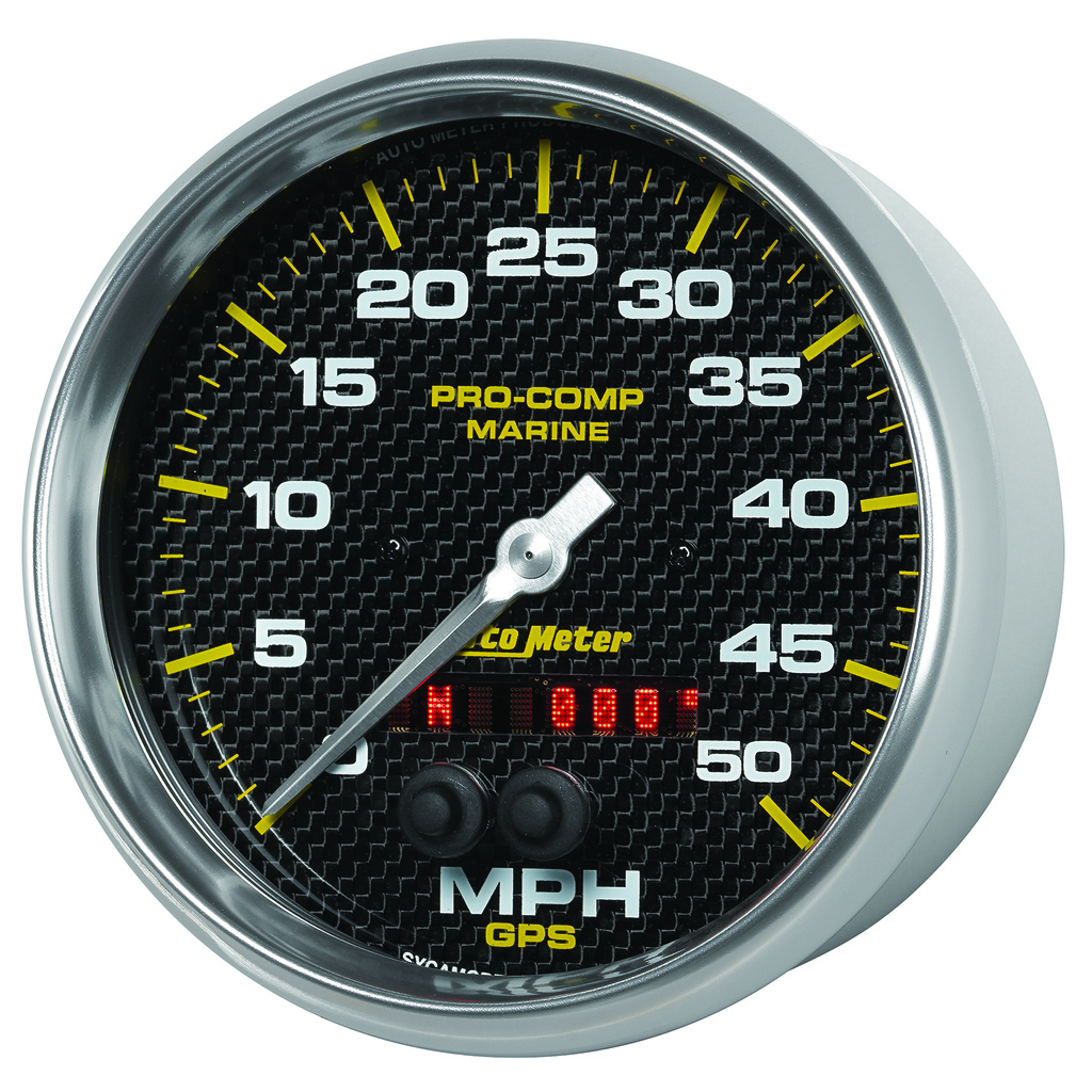 5" Gps Speedometer, 0-50 Mph, Marine Carbon Fiber