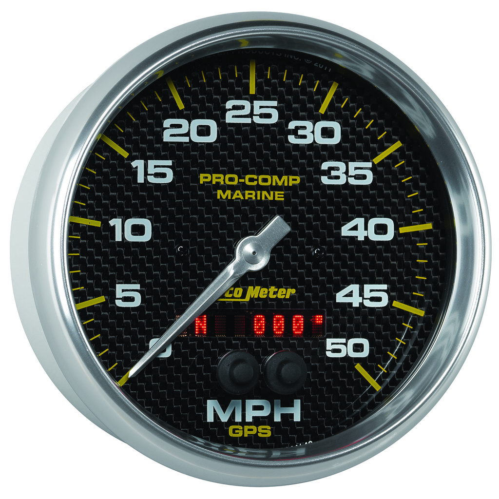5" Gps Speedometer, 0-50 Mph, Marine Carbon Fiber
