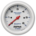 3-3/8" In-Dash Tachometer, 0-6,000 Rpm, Marine White