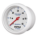 3-3/8" In-Dash Tachometer, 0-6,000 Rpm, Marine White