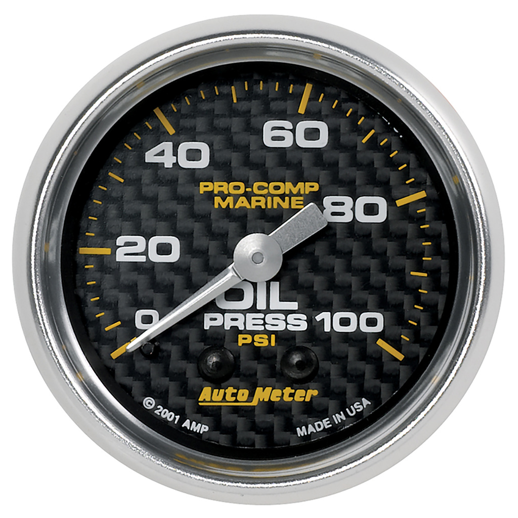 2-1/16" Oil Pressure, 0-100 Psi, Marine Carbon Fiber