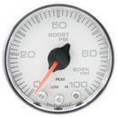 2-1/16" Boost, 0-100 Psi, Spek-Pro, White/Chrome