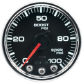 2-1/16" Boost, 0-100 Psi, Spek-Pro, Black/Chrome