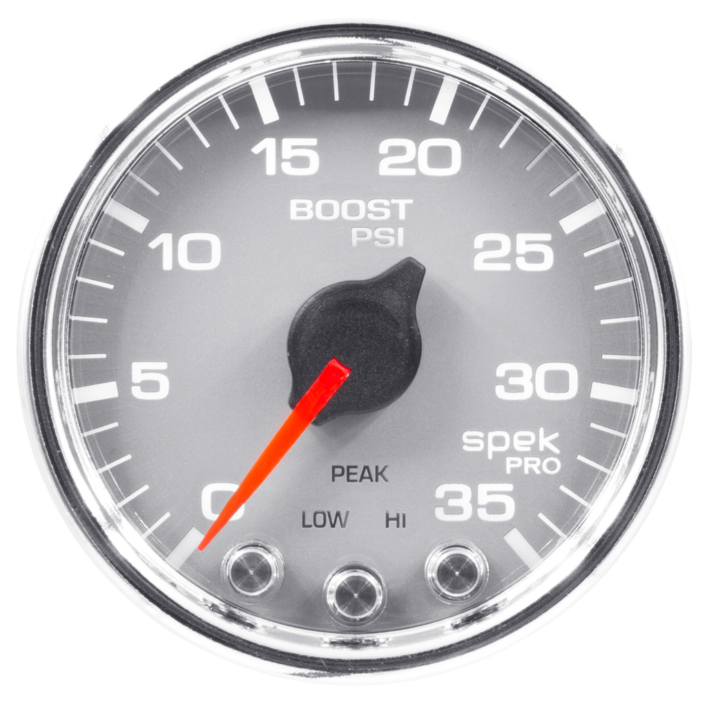 2-1/16" Boost, 0-35 Psi, Spek-Pro, Silver/Chrome