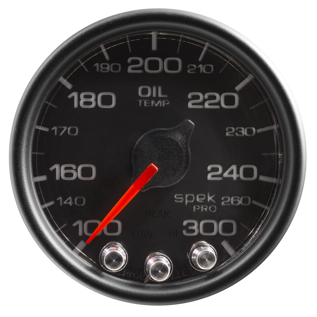 2-1/16" Oil Temperature, 100-300 °F, Spek-Pro, Black/Black
