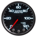 2-1/16" Water Pressure, 0-120 Psi, Spek-Pro, Black/Black
