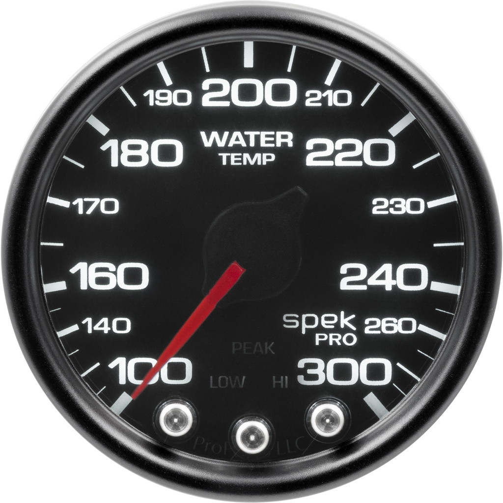 2-1/16" Water Temperature, 100-300 °F, Spek-Pro, Black/Black