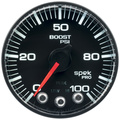 2-1/16" Boost, 0-100 Psi, Spek-Pro, Black/Black