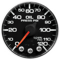 2-1/16" Oil Pressure, 0-120 Psi, Spek-Pro, Black/Chrome