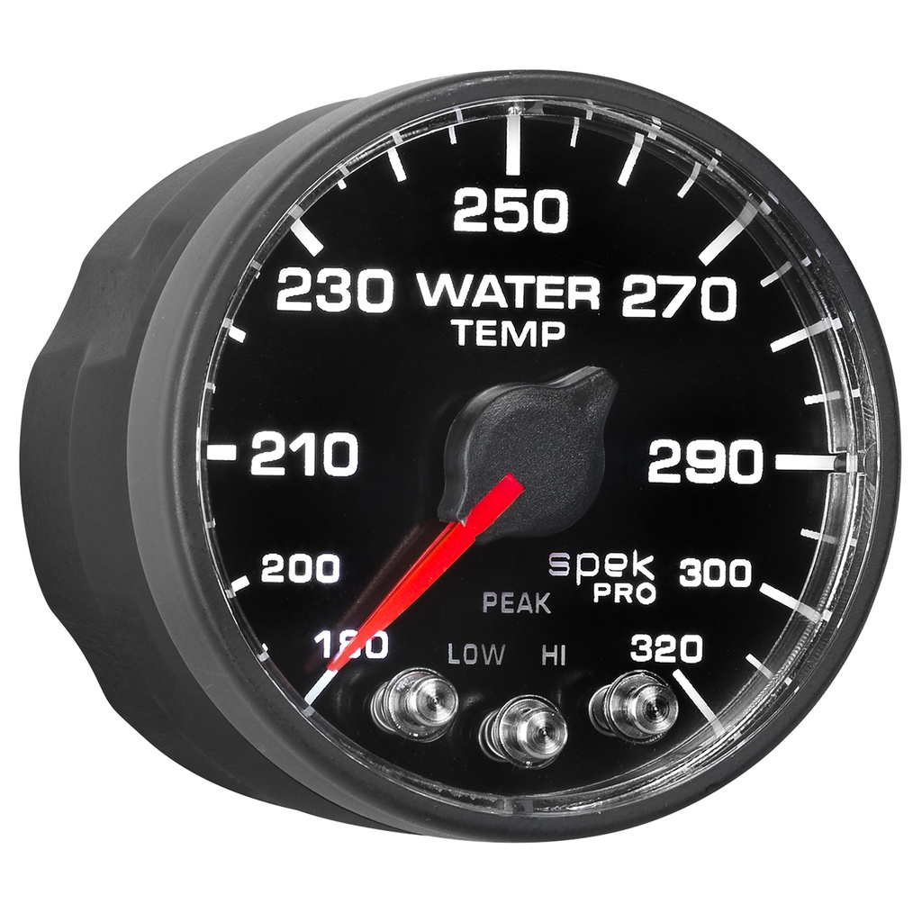 2-1/16" Water Temperature, 180-320 °F, Spek-Pro, Black/Black, Ecu