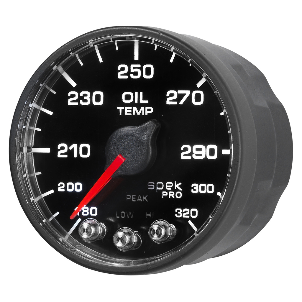 2-1/16" Oil Temperature, 180-320 °F, Spek-Pro, Black/Black, Ecu