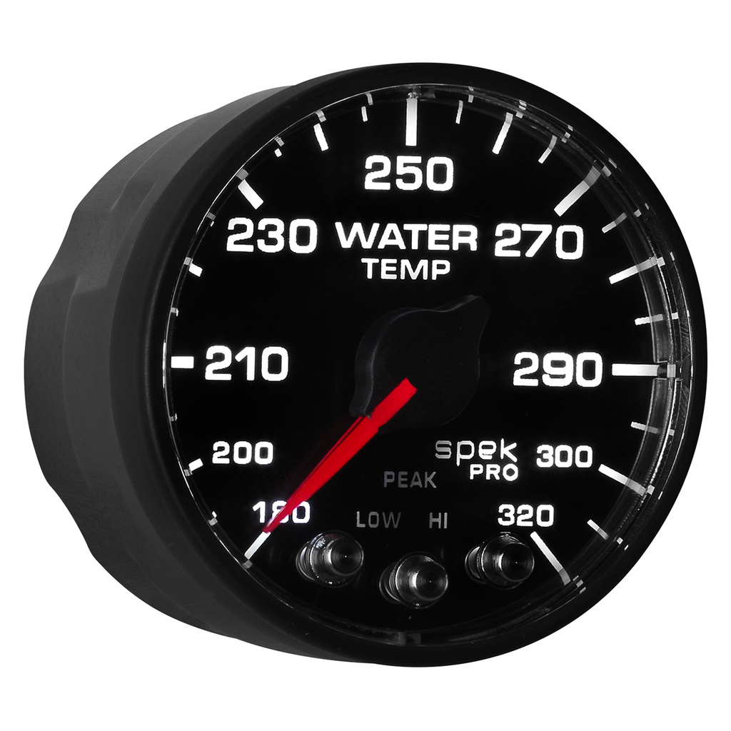 2-1/16" Water Pressure, 0-30 Psi, Spek-Pro, Black/Black, Ecu