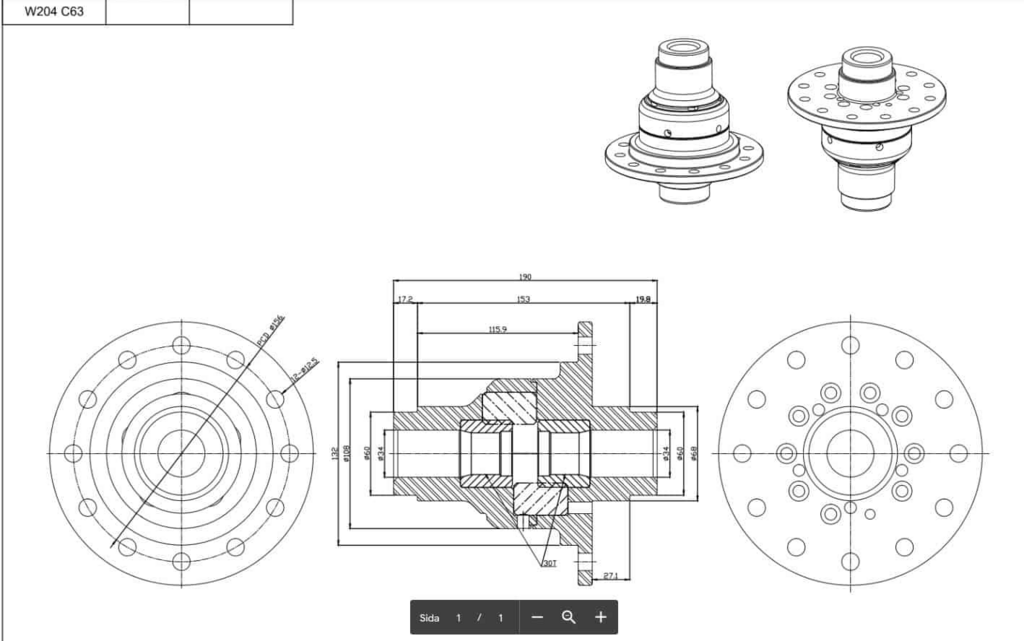 Différentiel Tenaci Torsen – Mercedes AMG C55 / C63 – W203 / W204