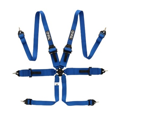 QSP 6 points Harnais de sécurité 3" Hans FIA Bleu