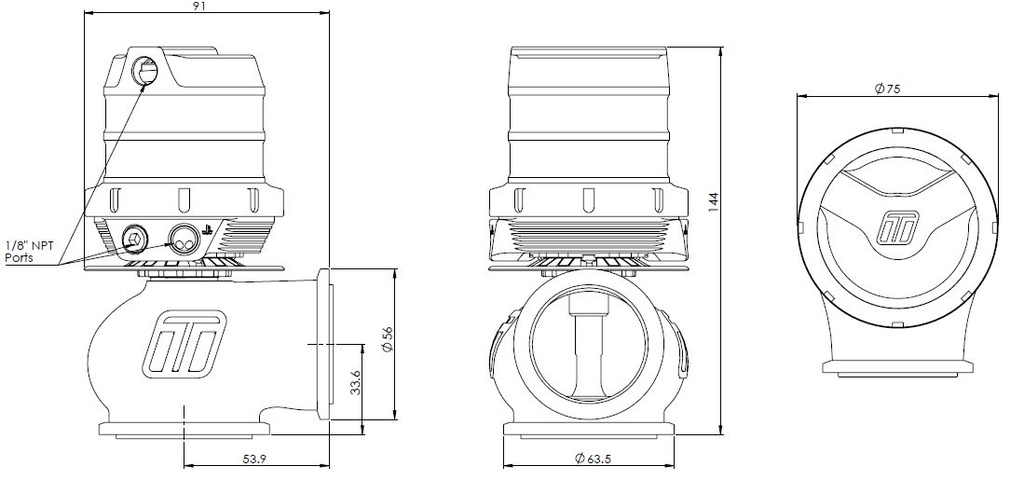 Turbosmart" HP" WG Gen-V hyper-porte 45