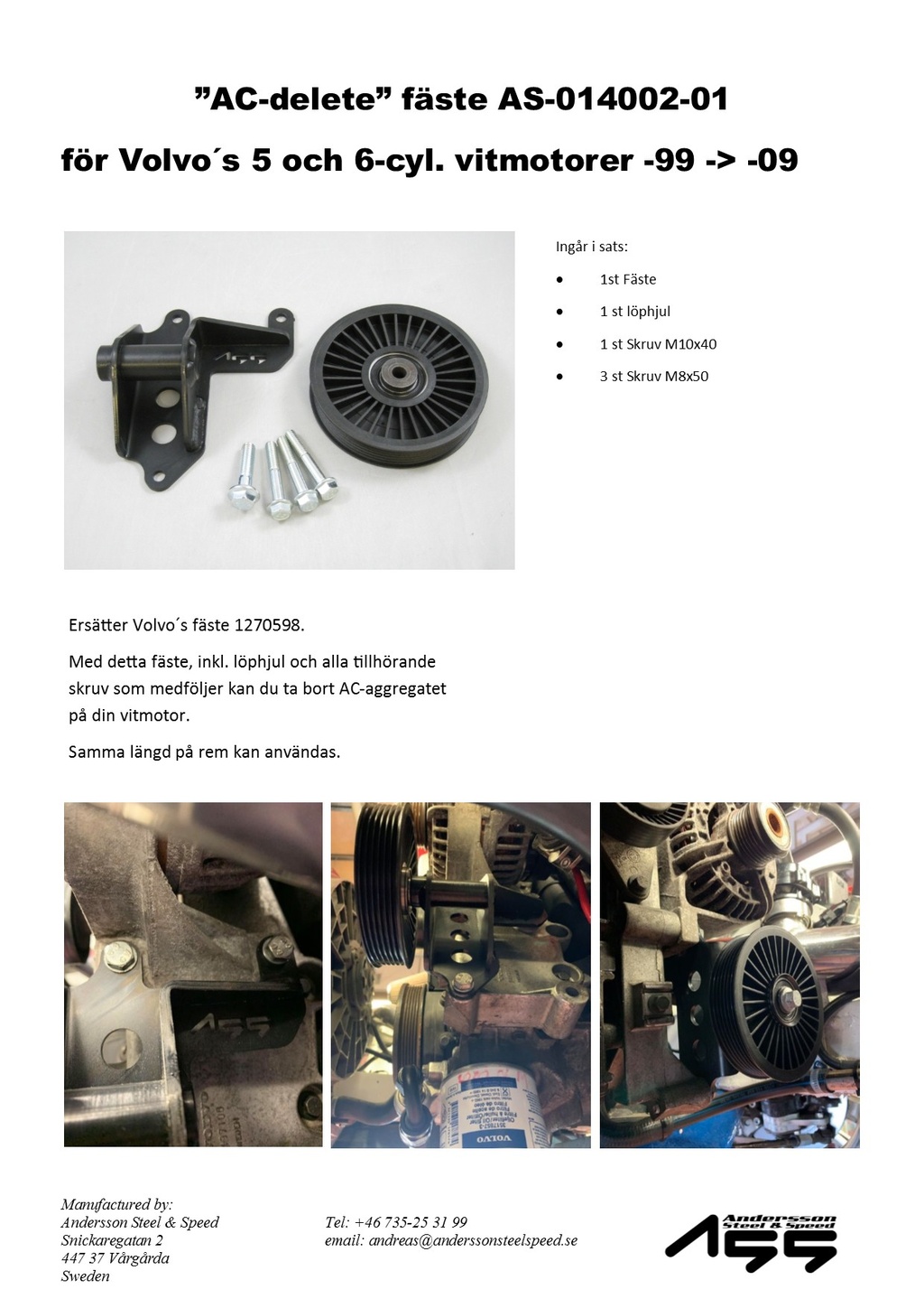 Moteur AC-Supprimer Volvo 5/6-Cyl" Alu" 99-09