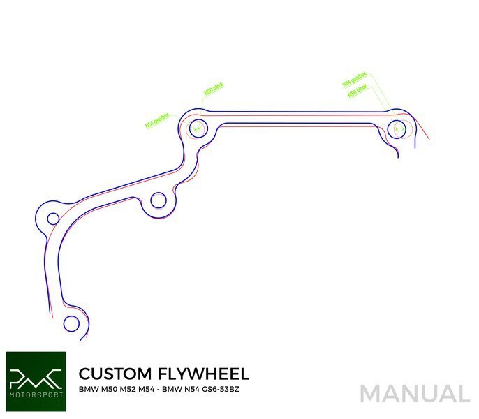 PMC Volant BMW M50 S50 M52 S52 M54 S54 - BMW N54 GS6-53BZ - 240mm 7150g/15.76LB