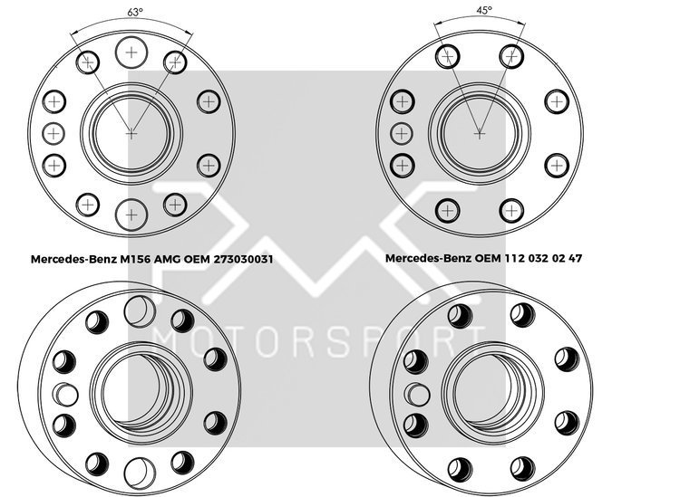 PMC volant volant Mercedes-Benz V8 M113 M113K M156 AMG - BMW M50 S50 M52 S52 M54 S54 M57 - 184MM 7.25" (P)