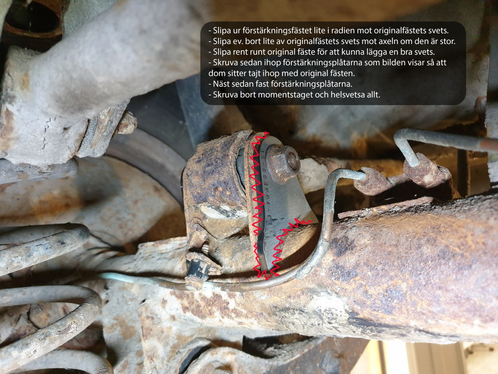 SUPPORTS DE SUPPORT DE RENFORMATION DE BAR À VOLVO 240